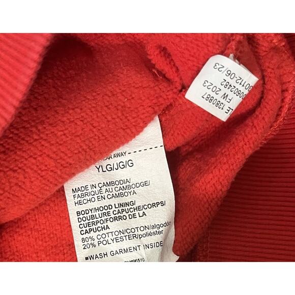 Under Armour Hoodie Boys Youth Large Red Black Pullover Athletic Sweatshirt Logo - Picture 3 of 6